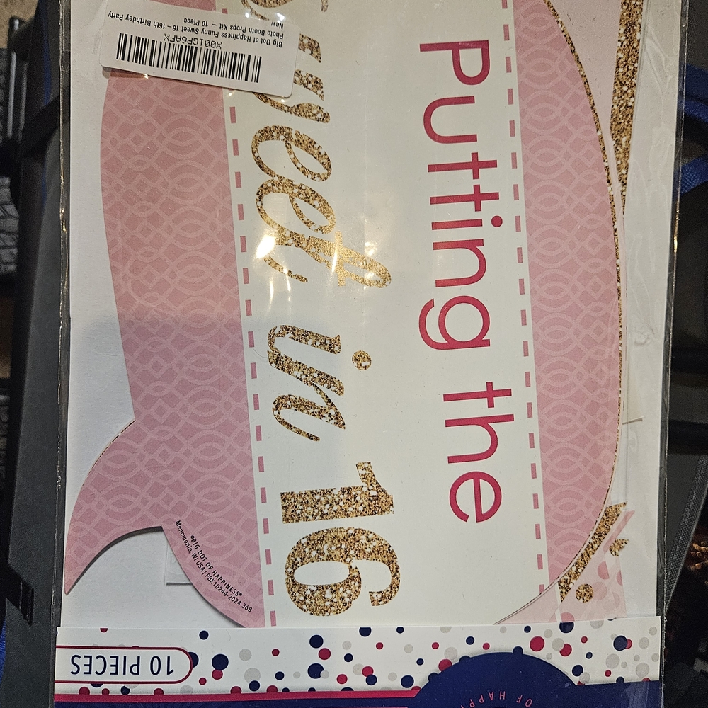 Source Unknown Pink and Gold "Putting the Sweet in 16" Party Banner